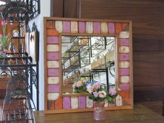 Molduras para Espelhos que encantam, Barrocarte Barrocarte Rustic style walls & floors Solid Wood Pink