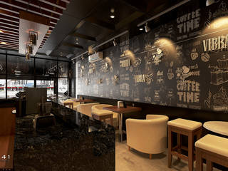 Desain Cafe_Medan (Bpk Petrus), VECTOR41 VECTOR41 Espaços comerciais