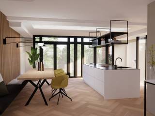 INTERIEURSTYLING JAREN 30 WONING, HEEMSTEDE, Lexi Beckord Interior Lexi Beckord Interior Sala da pranzo in stile scandinavo