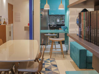 Apartamento Parque dos Lagos, Camarina Studio Camarina Studio Modern Dining Room Turquoise