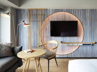 GUEST ROOM -MERCURE KYOTO STATION-, 株式会社DESIGN STUDIO CROW 株式会社DESIGN STUDIO CROW Commercial spaces Wood Wood effect