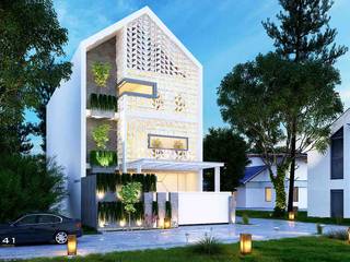 Desain Rumah Rustic_Medan (Ibu Nouling), VECTOR41 VECTOR41 切妻屋根