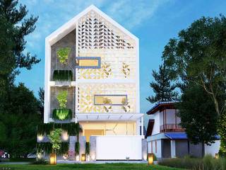 Desain Rumah Rustic_Medan (Ibu Nouling), VECTOR41 VECTOR41 ラスティックスタイルな 壁&床