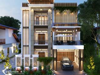Desain Rumah Minimalis_Medan (Bpk Fitri), VECTOR41 VECTOR41 リゾートハウス
