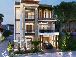 Desain Rumah Minimalis_Medan (Bpk Fitri), VECTOR41 VECTOR41 二世帯住宅