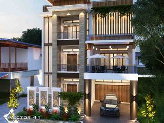 Desain Rumah Minimalis_Medan (Bpk Fitri), VECTOR41 VECTOR41 一戸建て住宅