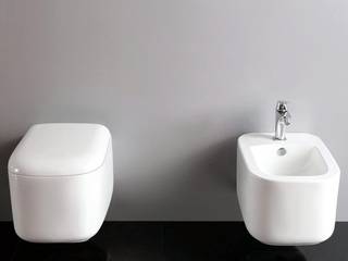 Sanitari sospesi in ceramica wc bidet copriwc softclose, Bagno Italia Bagno Italia Ванна кімната Керамічні