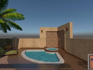 Proyecto para un patio posterior., CONSTRUCCIONES AVILA CONSTRUCCIONES AVILA Pool Concrete