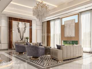 Contemporary living room design in Dubai, Algedra Interior Design Algedra Interior Design غرفة المعيشة