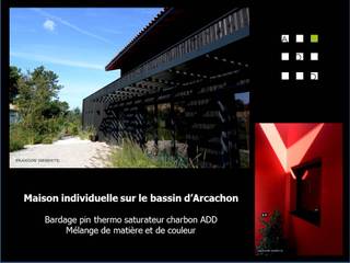 Maison en bardage de type bois brulé sur le bassin d'Arcachon, ADD ADD 獨棟房 木頭 Wood effect