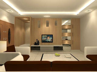 Interior designer in Chennai, Blue Interior Designs Blue Interior Designs Ruang Keluarga Modern Kayu Lapis
