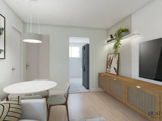 Apartamento J, Beatriz Diniz Interiores Beatriz Diniz Interiores モダンデザインの リビング