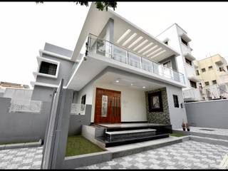 Manjare Bungalow,Baramati, A A Studio Architects A A Studio Architects Bungalows Concrete