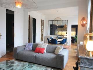BORDEAUX JARDIN PUBLIC - Rénovation d’un appartement de prestige, SAB & CO SAB & CO Modern living room