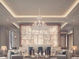 Living Room Interiors in Neutral Color Theme , IONS DESIGN IONS DESIGN Soggiorno moderno Pietra