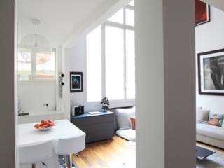 PARIS CHABRIER Restructuration totale d’un 120 m2, SAB & CO SAB & CO Modern living room