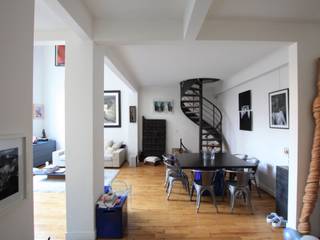 PARIS CHABRIER Restructuration totale d’un 120 m2, SAB & CO SAB & CO Cầu thang