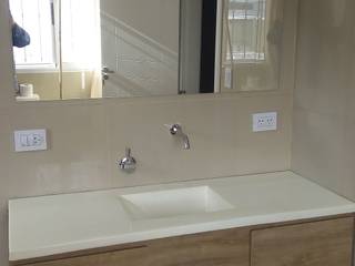 Vanitory Doble Flotante con mesada resinada, Digma Carpinteria Digma Carpinteria Modern style bathrooms