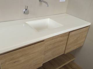 Vanitory Doble Flotante con mesada resinada, Digma Carpinteria Digma Carpinteria Modern style bathrooms