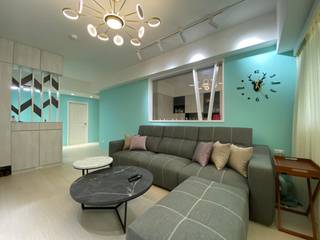 延吉街裝修案 老屋翻新 年輕人最愛之設計風格, 捷士空間設計 捷士空間設計 Living room