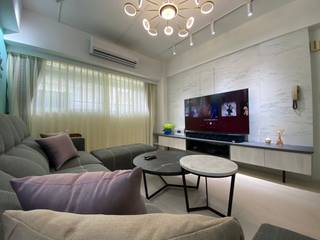 延吉街裝修案 老屋翻新 年輕人最愛之設計風格, 捷士空間設計 捷士空間設計 Modern living room