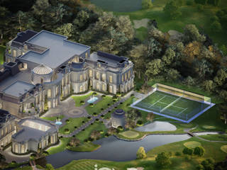 Mansion in Prestigious Architecture and Landscape Design , IONS DESIGN IONS DESIGN Villas پتھر White