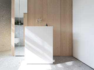 haus d / interieur design / bad, 22quadrat 22quadrat Casas de banho minimalistas Madeira Acabamento em madeira