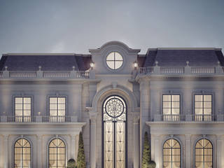 Luxurious New Classic Villa Design, IONS DESIGN IONS DESIGN Villa Stein Weiß