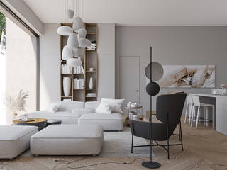 Дом в Репино, Elena Demkina Design Elena Demkina Design Minimalist living room