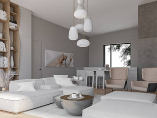 Дом в Репино, Elena Demkina Design Elena Demkina Design Minimalist living room