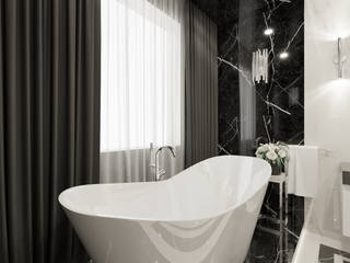 Łazienka w stylu glamour, Wkwadrat Architekt Wnętrz Toruń Wkwadrat Architekt Wnętrz Toruń Modern bathroom Glass Metallic/Silver