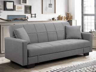 Divano letto 198x105 cm con vano contenitore microfibra beige grigio, Bagno Italia Bagno Italia Modern Living Room Textile Grey Sofas & armchairs
