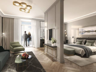 Grand Hotel Palace Luzern, Schweiz, studiobrand 3Dvisuals studiobrand 3Dvisuals Commercial spaces