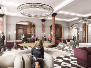 Grand Hotel Palace Luzern, Schweiz, studiobrand 3Dvisuals studiobrand 3Dvisuals Commercial spaces