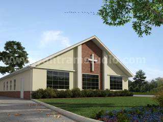 Small Church Architectural and Design Services by Architectural Rendering Company, Manchester - UK, Yantram Architectural Design Studio Corporation Yantram Architectural Design Studio Corporation Ruang Komersial Perunggu