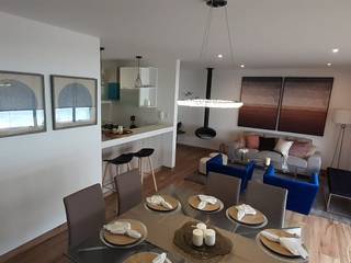 Departamento San Bartolo, Kambio design Kambio design Salas de jantar modernas