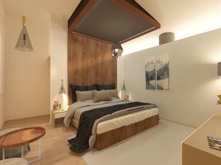 Residencia Abarca, Nxu Arquitectos Nxu Arquitectos Small bedroom Wood-Plastic Composite