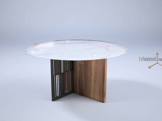 Tavolo da pranzo tondo, Mezzettidesign Mezzettidesign Moderne Esszimmer Marmor Holznachbildung