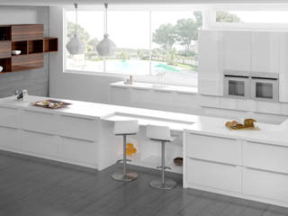 COCINA LACADA EN BLANCA, Carocina Carocina Built-in kitchens Plywood