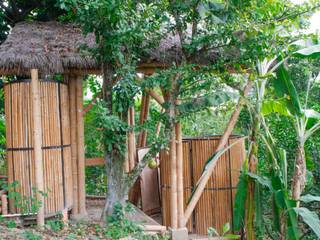 Zonas de baños - Akashaja: Yoga y desarrollo humano, IMZA Arquitectura IMZA Arquitectura Espaços comerciais Bambu Verde