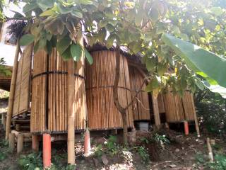 Zonas de baños - Akashaja: Yoga y desarrollo humano, IMZA Arquitectura IMZA Arquitectura Espacios comerciales Bambú Verde