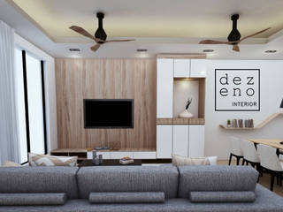 RESIDENTIAL - RAWANG M RESIDENCE, Dezeno Sdn Bhd Dezeno Sdn Bhd Modern Living Room Plywood