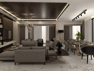 C.D. Salon Projesi, WALL INTERIOR DESIGN WALL INTERIOR DESIGN 모던스타일 거실