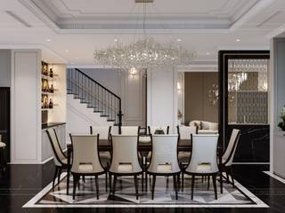 Thiết kế Biệt thự tân cổ điển Long An Villa, SHINE DESIGN SHINE DESIGN Phòng ăn phong cách kinh điển