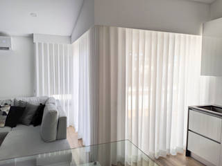 Sala de Estar Moderna, Cortinas e Cortinados Cortinas e Cortinados Ruang Keluarga Modern Tekstil Amber/Gold