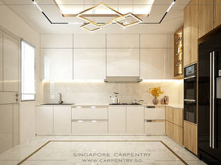 Exquisite Luxury @ Sunset Drive, Singapore Carpentry Interior Design Pte Ltd Singapore Carpentry Interior Design Pte Ltd Modern kitchen Marble White