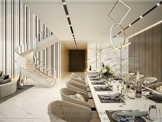 Exquisite Luxury @ Sunset Drive, Singapore Carpentry Interior Design Pte Ltd Singapore Carpentry Interior Design Pte Ltd Modern dining room Marble Metallic/Silver