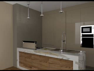 Calacatta kitchen, melania de masi architetto melania de masi architetto Modern Kitchen Marble Amber/Gold
