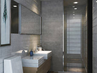 RESIDENTIAL - TAMAN OUG, Dezeno Sdn Bhd Dezeno Sdn Bhd Modern Bathroom Grey