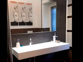 Progettazione online di un bagno contemporaneo effetto metallo oxide, Arch. Sara Pizzo – Studio 1881 Arch. Sara Pizzo – Studio 1881